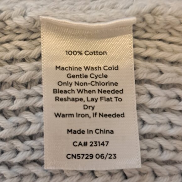 HAVEN Well Within Shawl Collar Ice Blue Open Front Cotton Cardigan Sz L - Picture 8 of 10